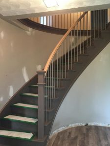 Curved Staircase Being Installed by Scotia Stairs Limited